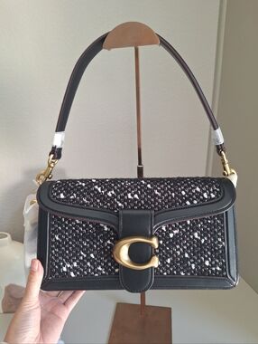 NWT Coach Tabby Bag Tweed Crossbody Shoulder Bag Black New